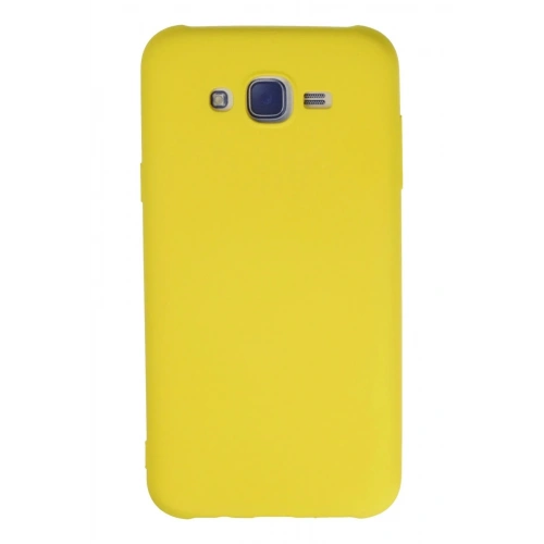 Mey İthalat®  Samsung Galaxy J7 Kılıf Nano içi Kadife Silikon - Sarı