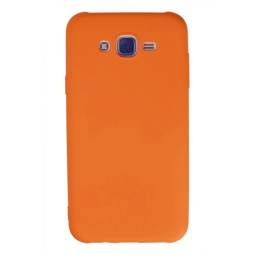Mey İthalat®  Samsung Galaxy J7 Kılıf Nano içi Kadife Silikon - Turuncu
