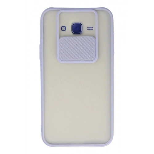 Mey İthalat®  Samsung Galaxy J7 Kılıf Palm Buzlu Kamera Sürgülü Silikon - Lila