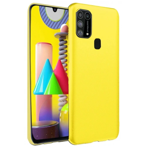 Mey İthalat®  Samsung Galaxy M31 Kılıf Nano içi Kadife Silikon - Sarı