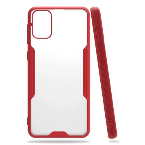 Mey İthalat®  Samsung Galaxy M31 Kılıf Platin Silikon - Kırmızı