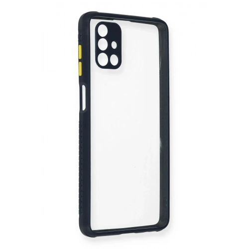 Mey İthalat®  Samsung Galaxy M51 Kılıf Miami Şeffaf Silikon - Lacivert