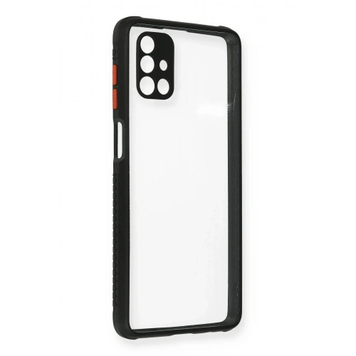 Mey İthalat®  Samsung Galaxy M51 Kılıf Miami Şeffaf Silikon - Siyah