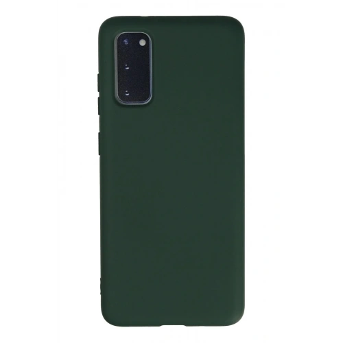 Mey İthalat®  Samsung Galaxy S20 Kılıf Nano içi Kadife Silikon - Koyu Yeşil
