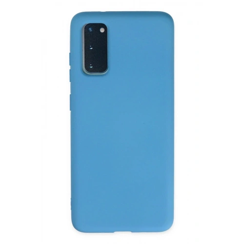 Mey İthalat®  Samsung Galaxy S20 Plus Kılıf Nano içi Kadife Silikon - Mavi
