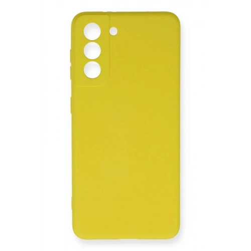 Mey İthalat®  Samsung Galaxy S21 FE Kılıf Nano içi Kadife Silikon - Sarı