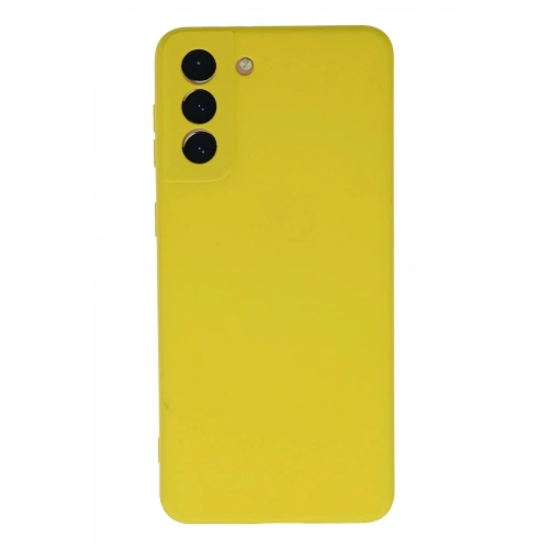 Mey İthalat®  Samsung Galaxy S21 Plus Kılıf Nano içi Kadife Silikon - Sarı