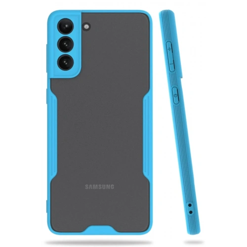 Mey İthalat®  Samsung Galaxy S21 Plus Kılıf Platin Silikon - Mavi