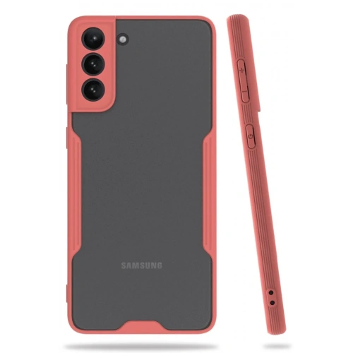 Mey İthalat®  Samsung Galaxy S21 Plus Kılıf Platin Silikon - Pembe