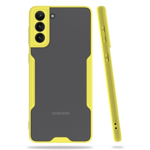 Mey İthalat®  Samsung Galaxy S21 Plus Kılıf Platin Silikon - Sarı