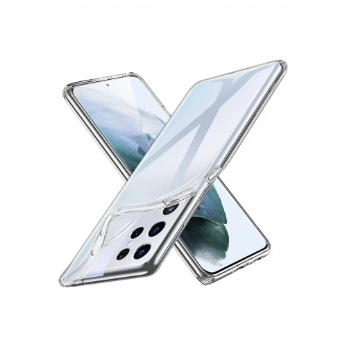 Mey İthalat®  Samsung Galaxy S21 Ultra Kılıf Lüx Şeffaf Silikon