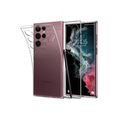Mey İthalat®  Samsung Galaxy S22 Ultra Kılıf Lüx Şeffaf Silikon