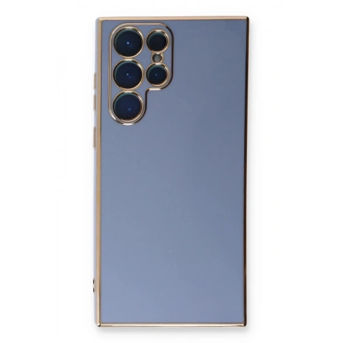 Mey İthalat®  Samsung Galaxy S22 Ultra Kılıf Volet Silikon - Mavi