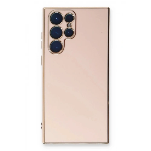 Mey İthalat®  Samsung Galaxy S22 Ultra Kılıf Volet Silikon - Pembe