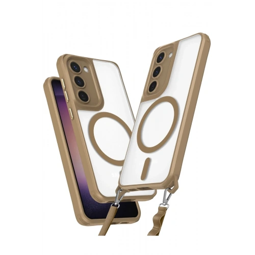 Mey İthalat®  Samsung Galaxy S23 Plus Kılıf Enka Magsafe Silikon Kılıf - Desert