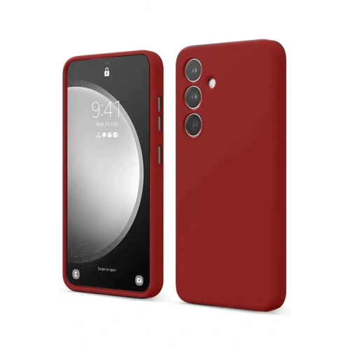 Mey İthalat®  Samsung Galaxy S24 FE Kılıf First Silikon - Kırmızı