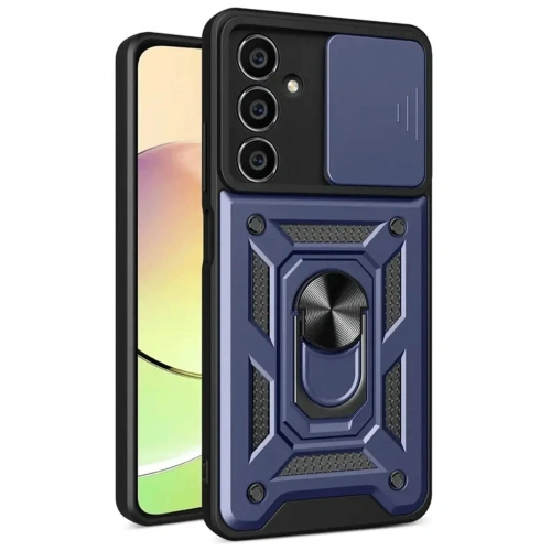 Mey İthalat®  Samsung Galaxy S24 FE Pars Lens Yüzüklü Silikon - Lacivert