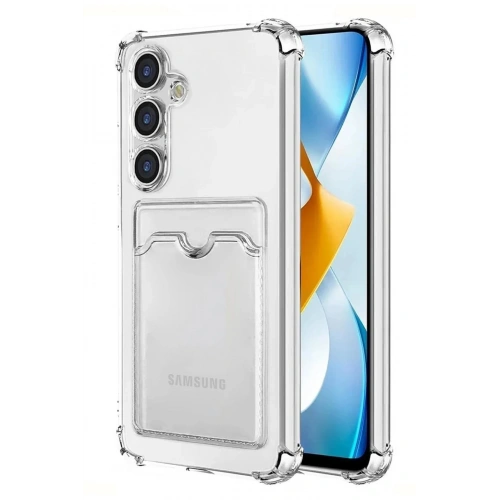 Mey İthalat®  Samsung Galaxy S24 Plus Kılıf Kart Şeffaf Silikon - Şeffaf