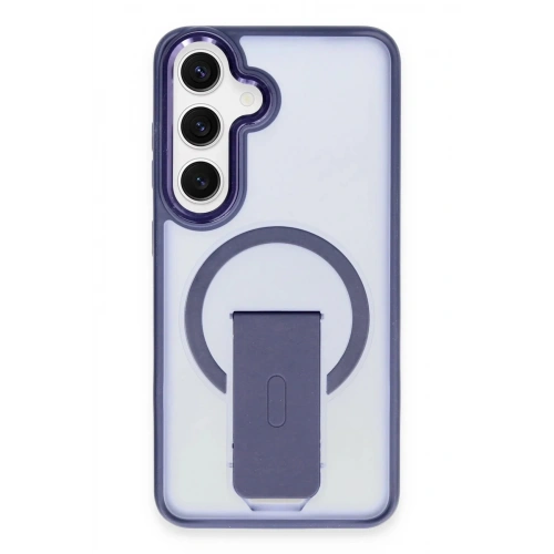 Mey İthalat®  Samsung Galaxy S24 Tork Magsafe Standlı Kapak - Lacivert