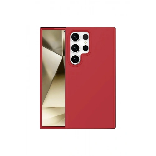 Mey İthalat®  Samsung Galaxy S24 Ultra Kılıf First Silikon - Kırmızı