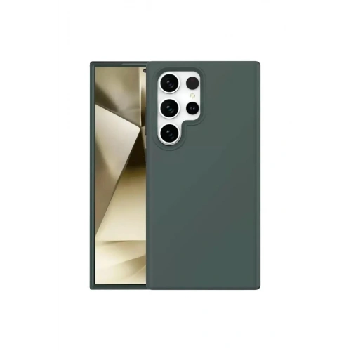 Mey İthalat®  Samsung Galaxy S24 Ultra Kılıf First Silikon - Koyu Yeşil
