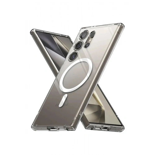 Mey İthalat®  Samsung Galaxy S24 Ultra Kılıf Magneticsafe Şeffaf Silikon - Şeffaf