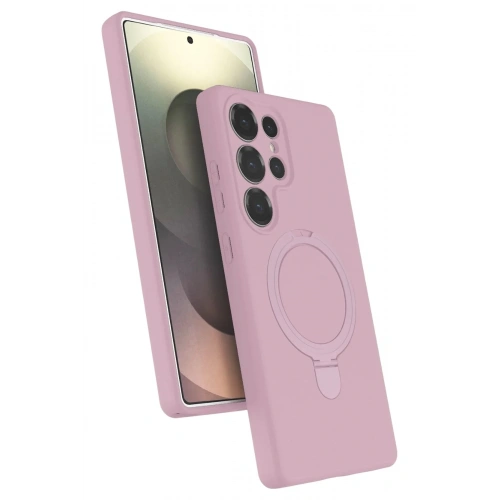 Mey İthalat®  Samsung Galaxy S24 Ultra Regal Magsafe Standlı Kapak - Açık Pembe