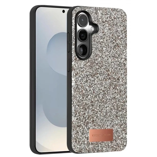 Mey İthalat®  Samsung Galaxy S25 Bright Simli Kapak - Gümüş