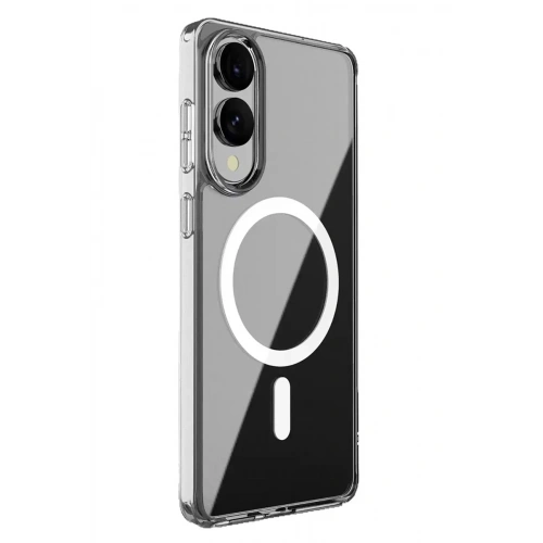 Mey İthalat®  Samsung Galaxy S25 Edge Kılıf Magneticsafe Şeffaf Silikon - Şeffaf