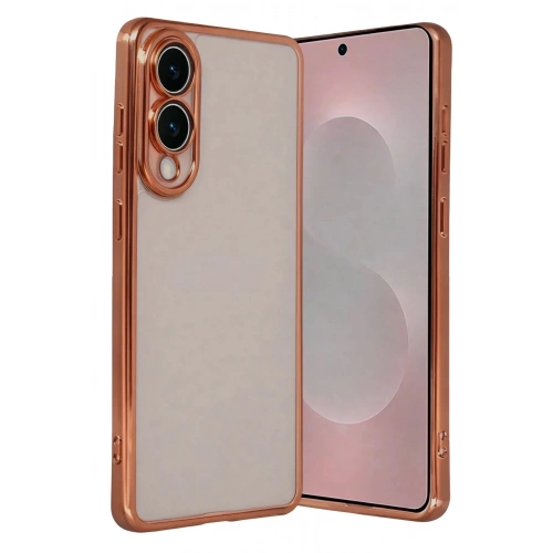 Mey İthalat®  Samsung Galaxy S25 Edge  Lensli Silikon - Çöl Titanyum