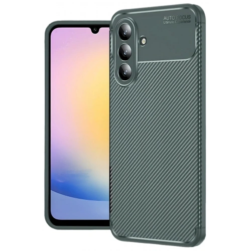Mey İthalat®  Samsung Galaxy S25 FE Auto Focus Karbon Kapak - Koyu Yeşil