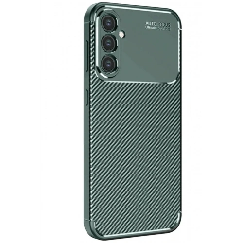 Mey İthalat®  Samsung Galaxy S25 Kılıf Auto Focus Karbon Kapak - Koyu Yeşil