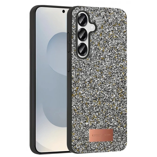 Mey İthalat®  Samsung Galaxy S25 Plus Bright Simli Kapak - Gümüş