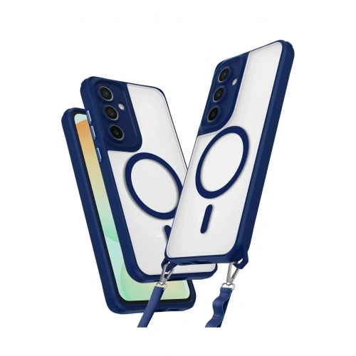 Mey İthalat®  Samsung Galaxy S25 Plus Kılıf Enka Magsafe Silikon Kılıf - Lacivert