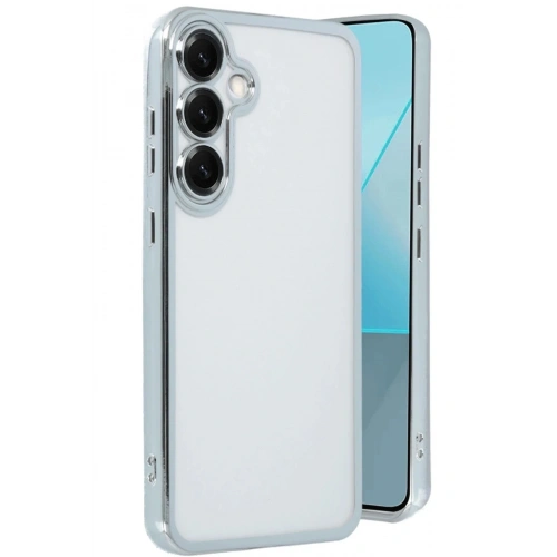 Mey İthalat®  Samsung Galaxy S25 Plus Kılıf  Lensli Silikon - Gümüş