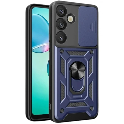 Mey İthalat®  Samsung Galaxy S25 Plus Kılıf Pars Lens Yüzüklü Silikon - Lacivert
