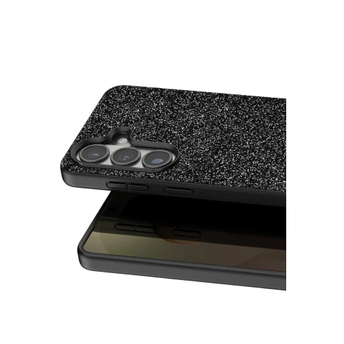 Mey İthalat®  Samsung Galaxy S26 Bright Simli Kapak - Siyah