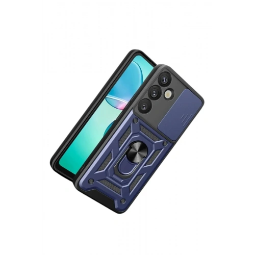 Mey İthalat®  Samsung Galaxy S26 Plus Pars Lens Yüzüklü Silikon - Lacivert
