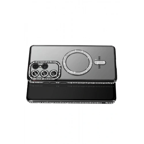 Mey İthalat®  Samsung Galaxy S26 Ultra Joke Simli Magneticsafe Kılıf - Siyah