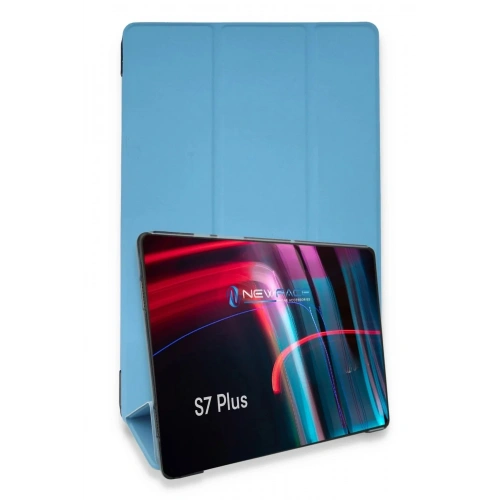 Mey İthalat®  Samsung Galaxy T970 Tab S7 Plus 12.4 Kılıf Tablet Smart Kılıf - Mavi