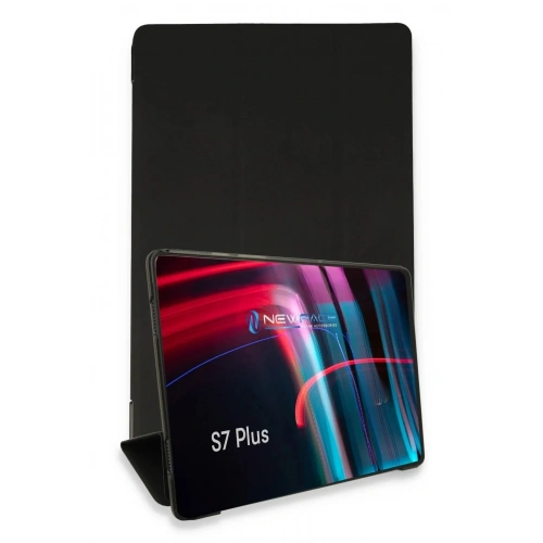 Mey İthalat®  Samsung Galaxy T970 Tab S7 Plus 12.4 Kılıf Tablet Smart Kılıf - Siyah