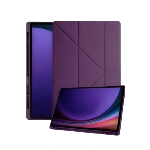 Mey İthalat®  Samsung Galaxy Tab A11 Plus Kalemlikli Mars Tablet Kılıfı - Mürdüm