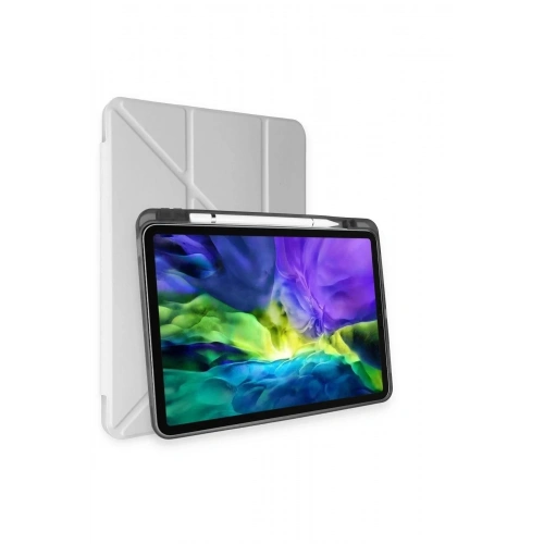 Mey İthalat®  Samsung Galaxy Tab A9 Plus Kılıf Kalemlikli Mars Tablet Kılıfı - Gri