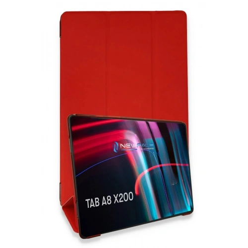 Mey İthalat®  Samsung Galaxy X200 Tab A8 10.5 Kılıf Tablet Smart Kılıf - Kırmızı