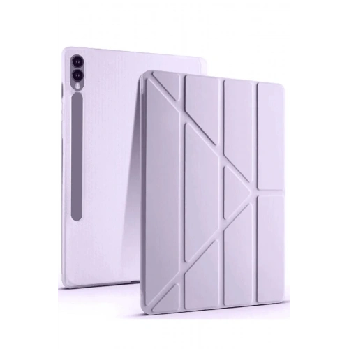 Mey İthalat®  Samsung Galaxy X610 Tab S9 FE Plus 12.4 Kılıf Kalemlikli Mars Tablet Kılıfı - Lila