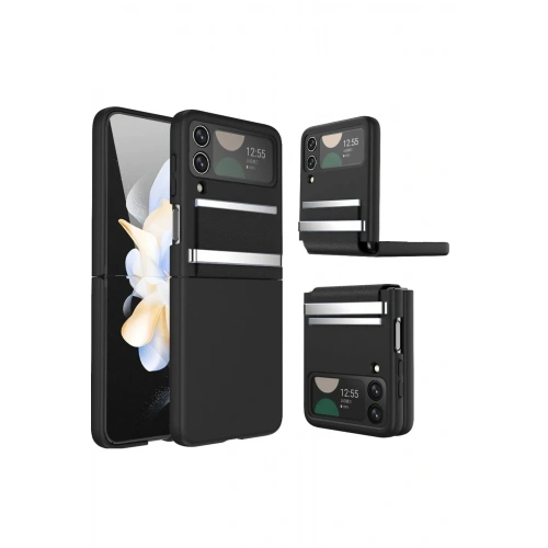 Mey İthalat®  Samsung Galaxy Z Flip 3 Kılıf Belt Flip Kapak - Siyah