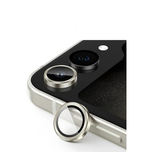 Mey İthalat®  Samsung Galaxy Z Flip 5 Valdez Metal Kamera Lens - Krem