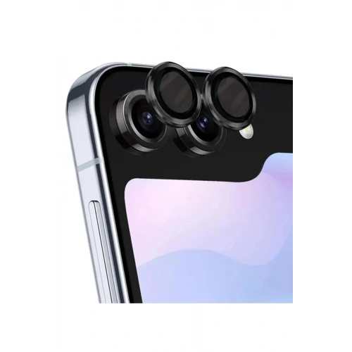 Mey İthalat®  Samsung Galaxy Z Flip 5 Valdez Metal Kamera Lens - Siyah