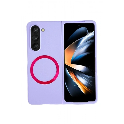 Mey İthalat®  Samsung Galaxy Z Fold 5 Kılıf Mata Fold Kapak - Lila