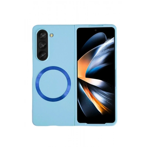 Mey İthalat®  Samsung Galaxy Z Fold 5 Kılıf Mata Fold Kapak - Sierra Blue